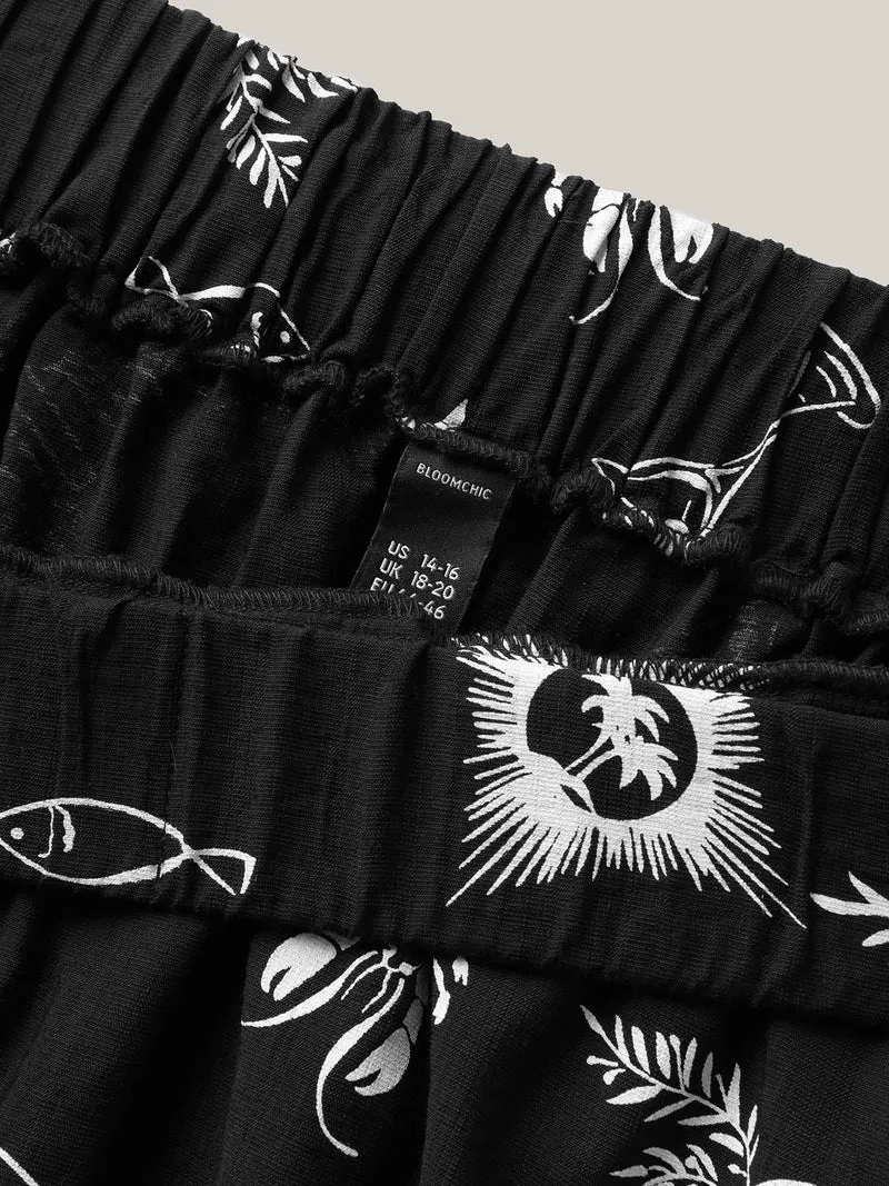 Sunny Dance Printed Slit Maxi Skirt