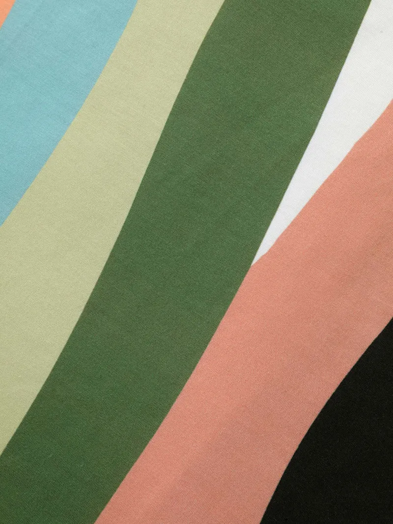 Stretchy Colorful Irregular Stripes T-Shirt