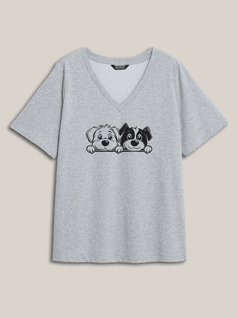 Hello Puppy V-Neck T-Shirt