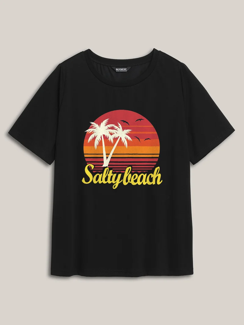 Sunset Vibes Round Neck T-Shirt
