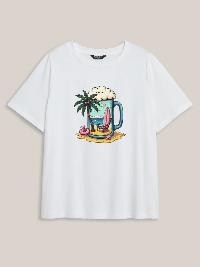 Beer Island Round Neck T-Shirt