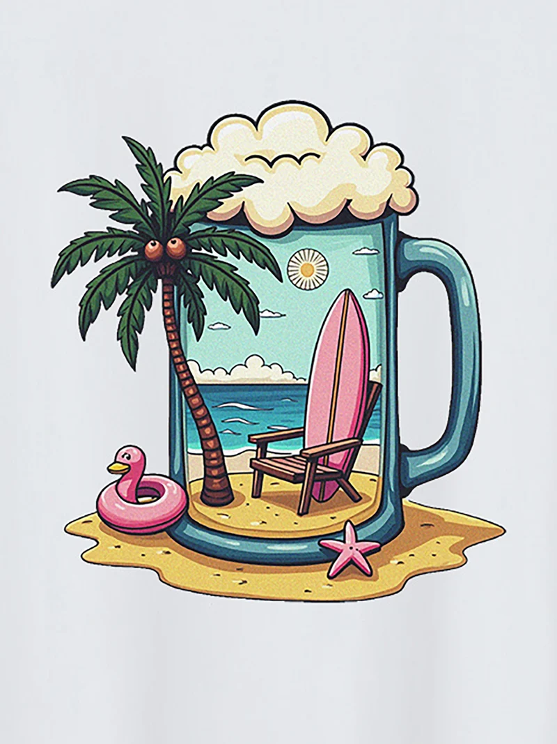 Beer Island Round Neck T-Shirt