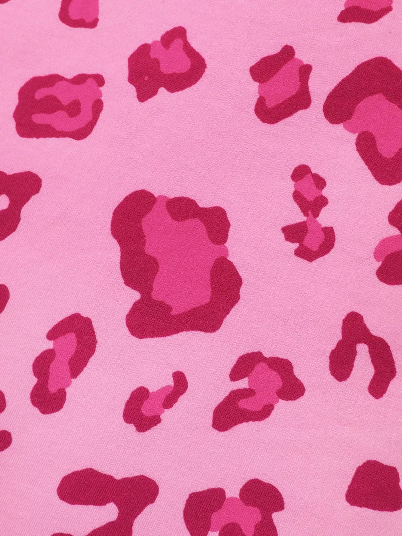 Rosy Leopard Print Relaxed T-Shirt