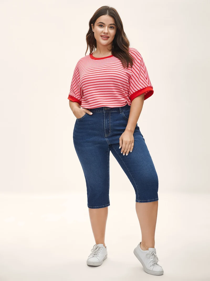 Stretchy 5 Pockets Skinny-Fit Crop Jeans