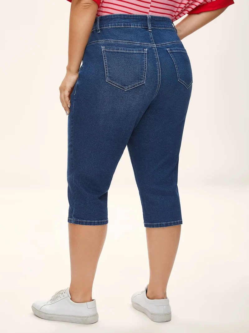 Stretchy 5 Pockets Skinny-Fit Crop Jeans