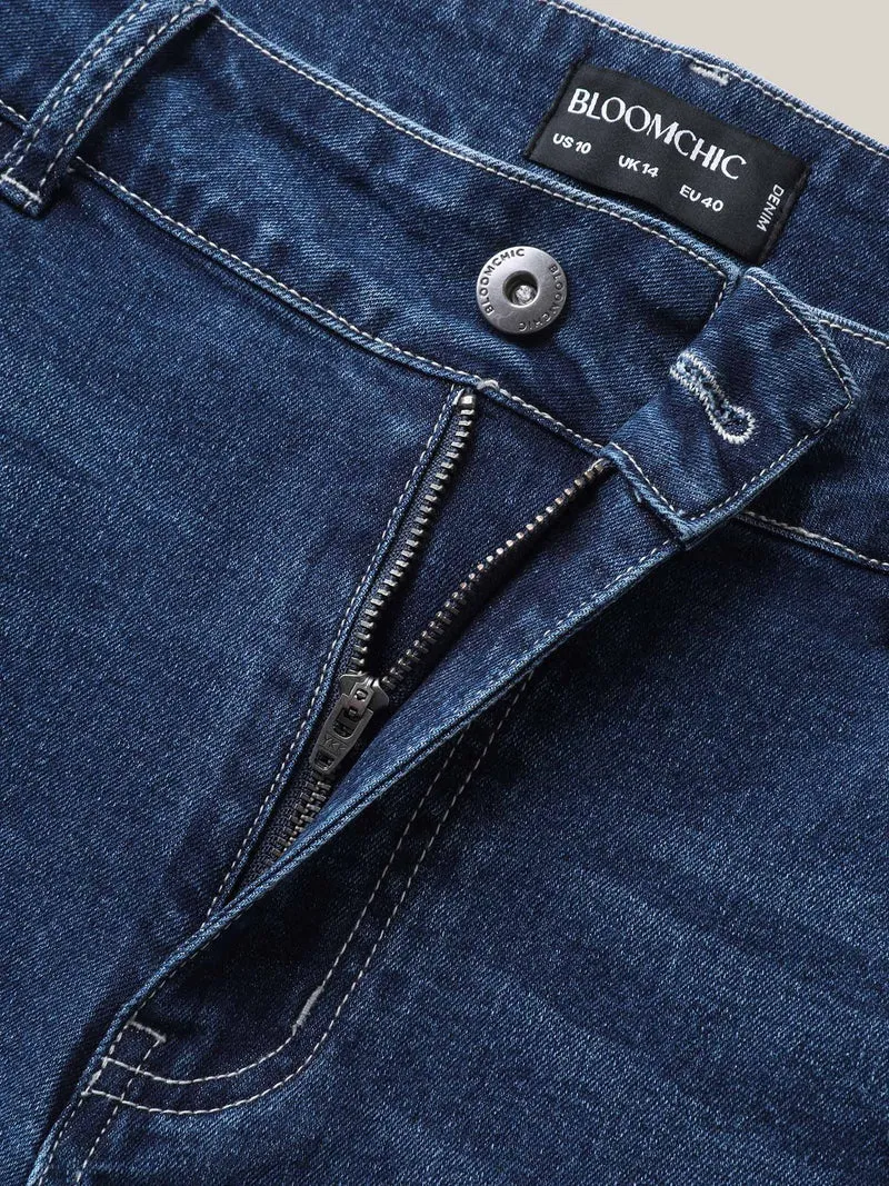 Stretchy 5 Pockets Skinny-Fit Crop Jeans