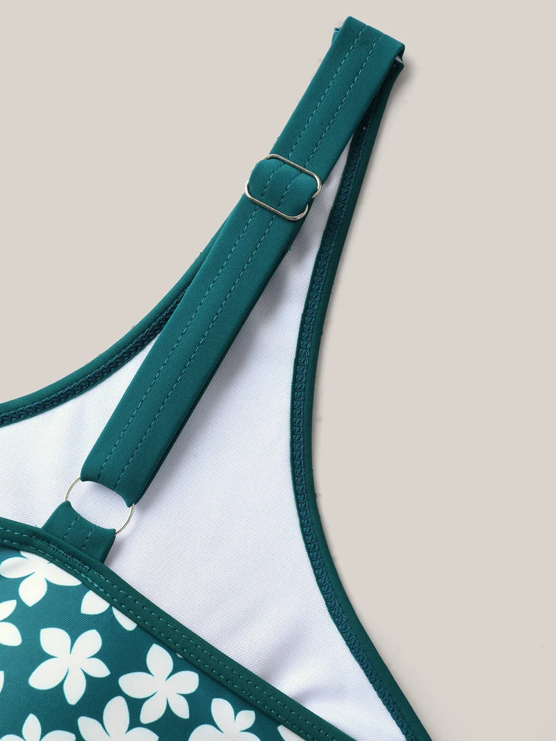 Florals Everywhere Fit-and-Flare Swim Top