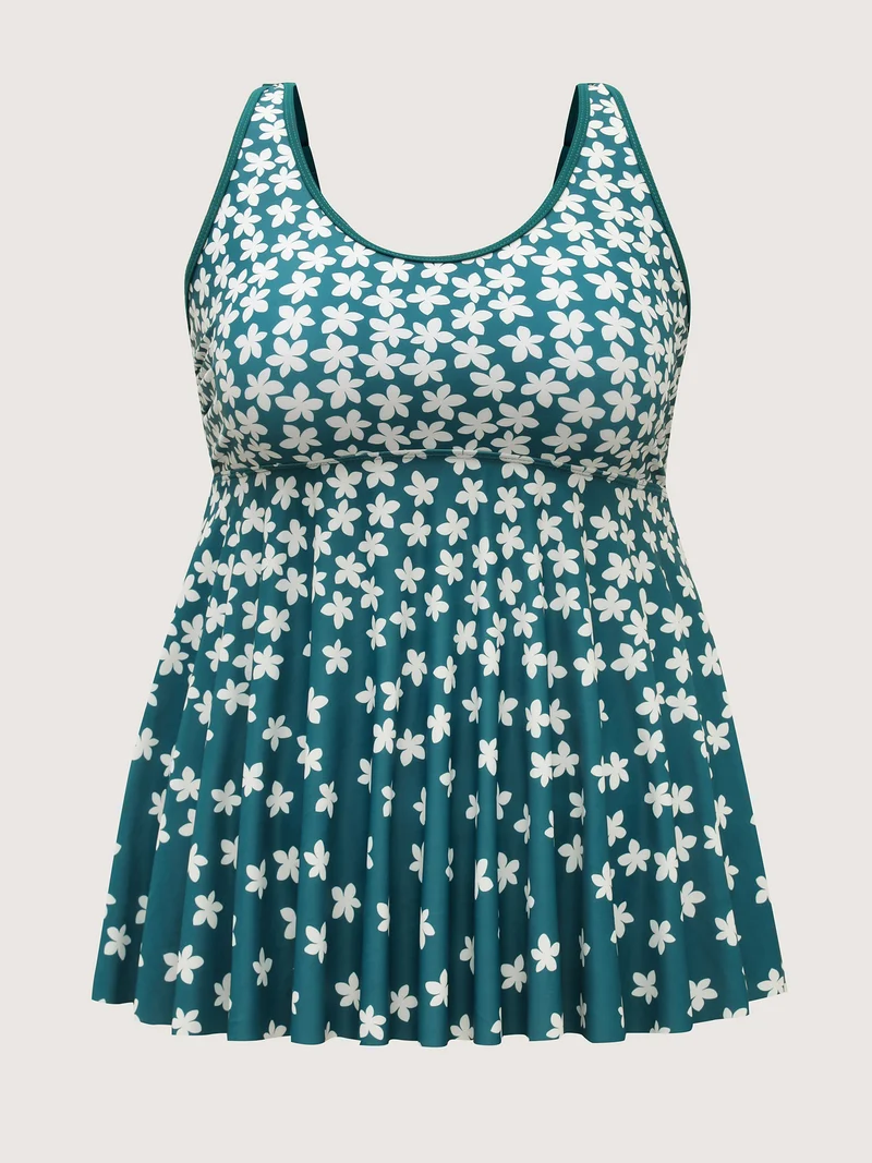 Florals Everywhere Fit-and-Flare Swim Top