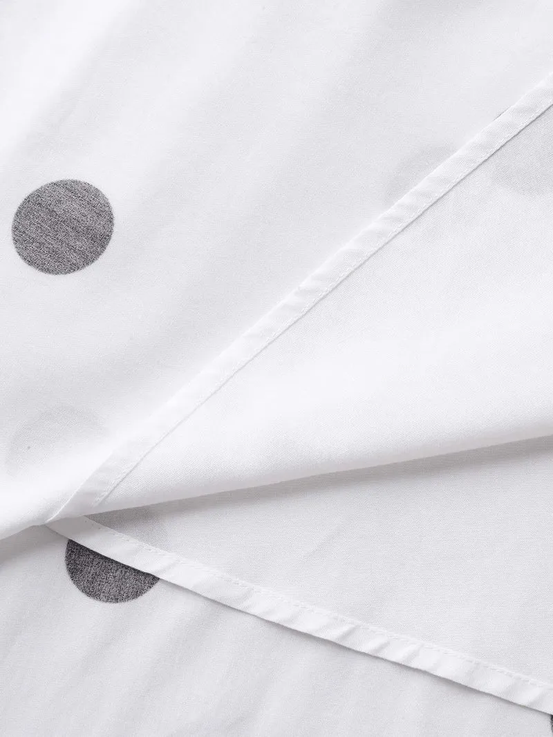Polka Dots Stretchy Waist Pockets Midi Dress