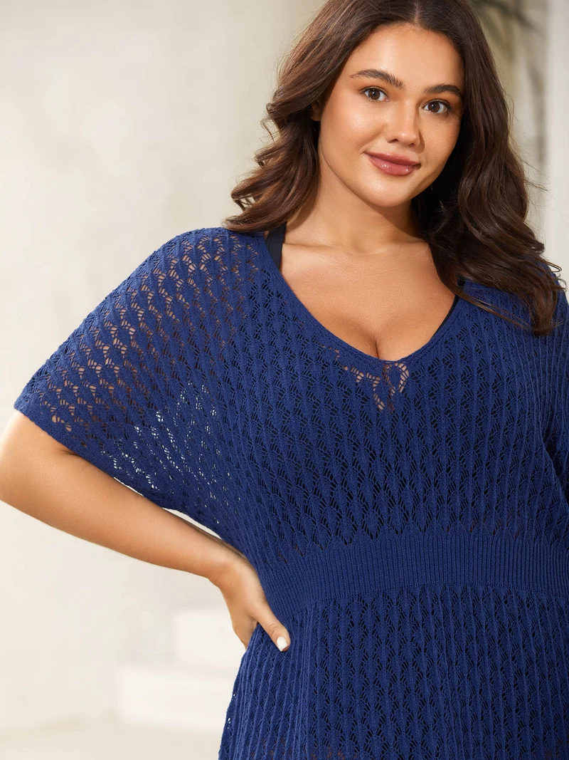 Crochet Waist-Defining Swim Cover-Up