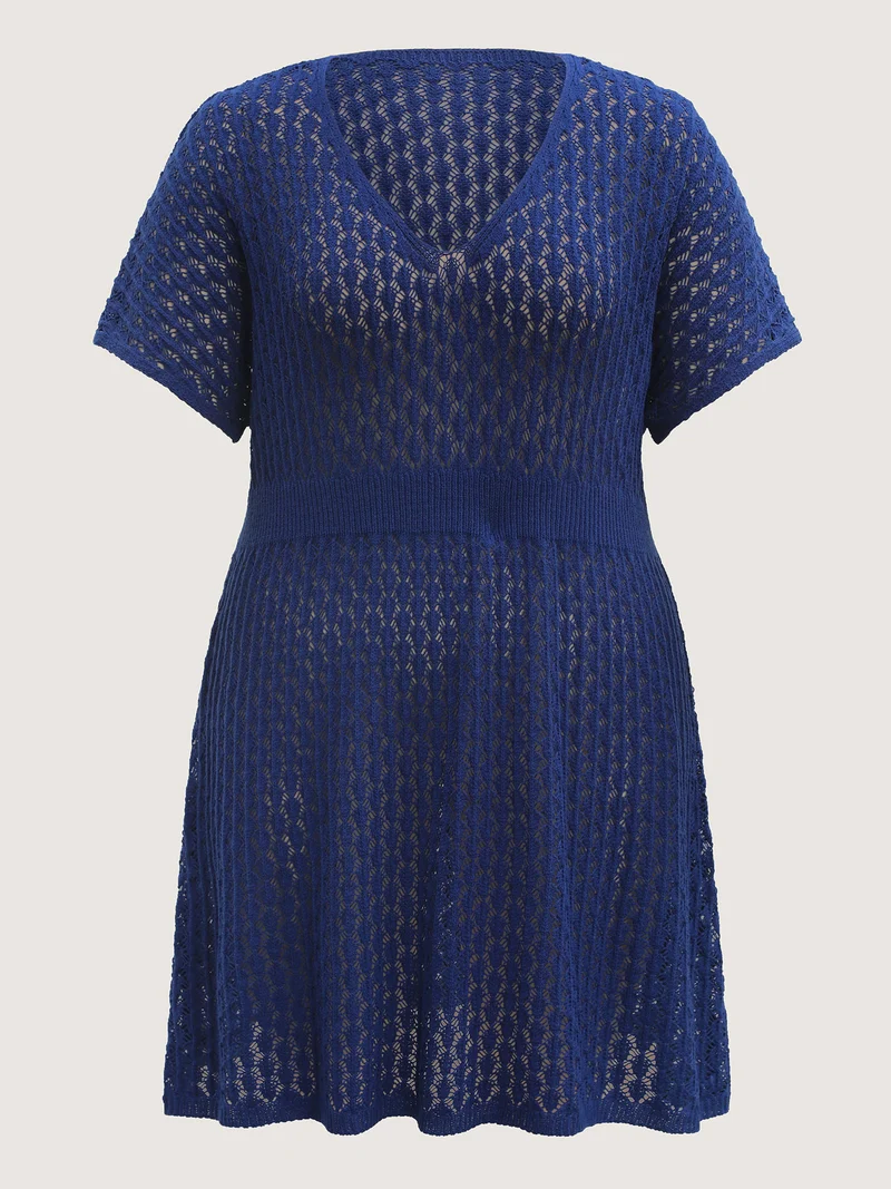 Crochet Waist-Defining Swim Cover-Up