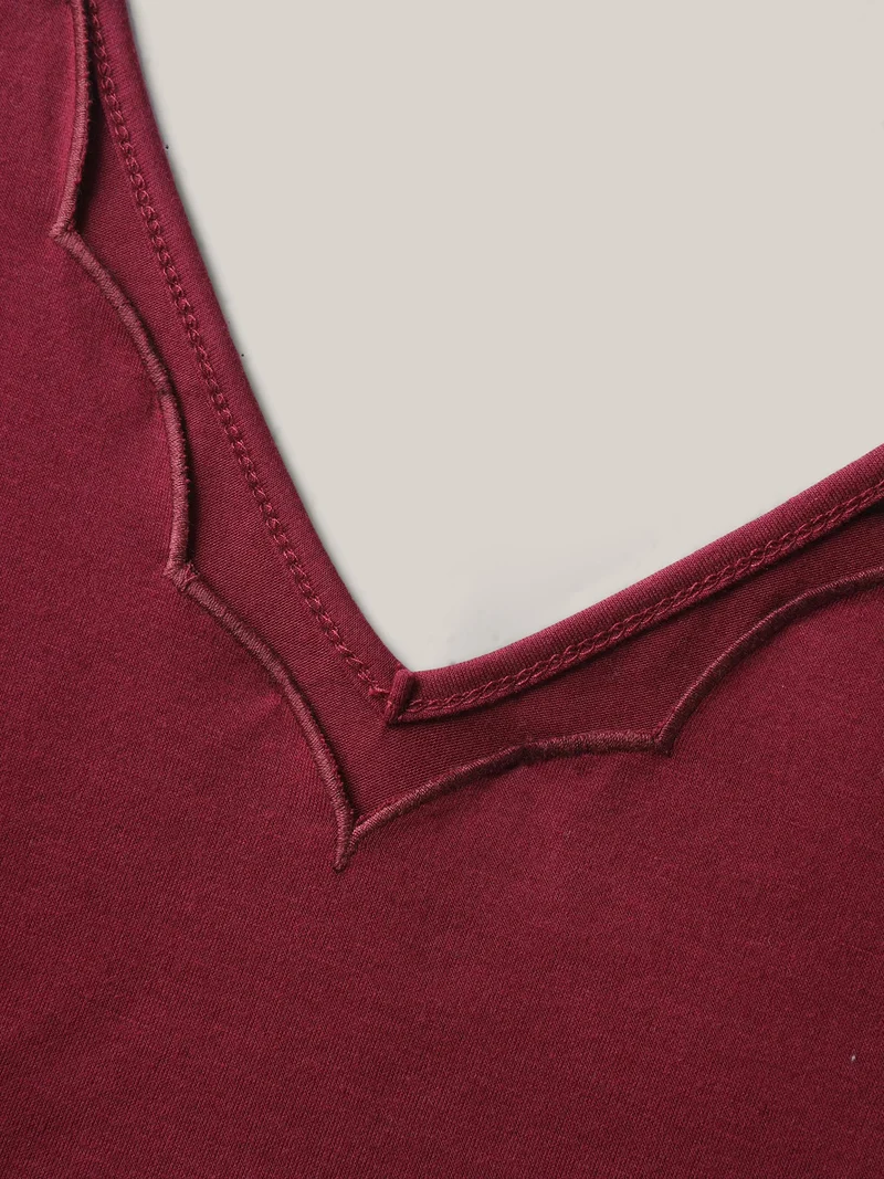 Supersoft Stretchy Scalloped Neck Tank Top