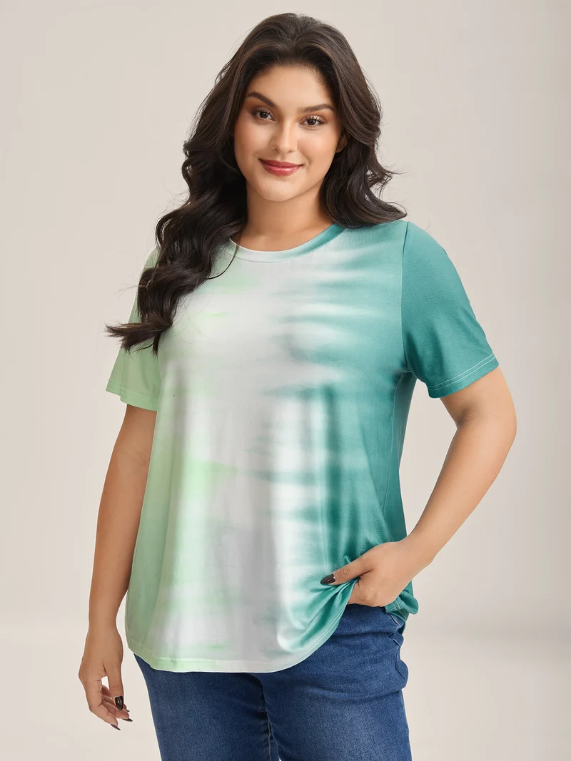 Tie-Dye Round Neck T-Shirt