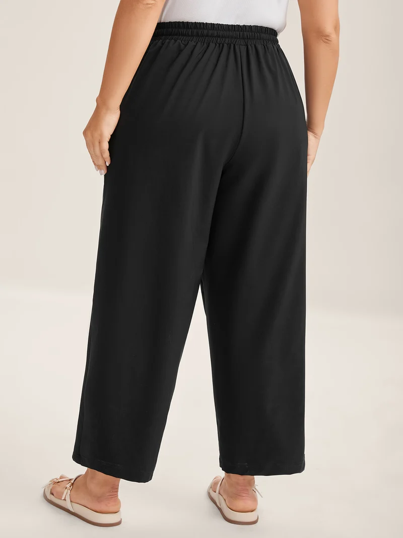 Quick-Dry Waist Drawstring Straight-Leg Pants