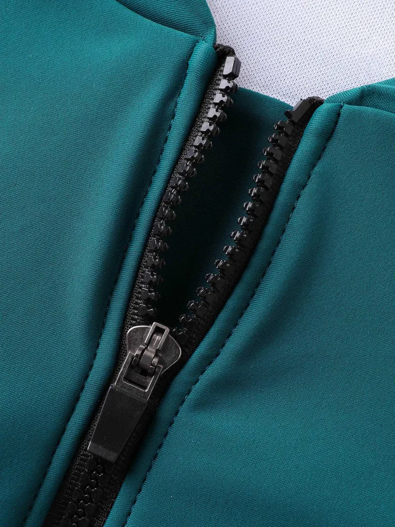 Ruffled Zipper Flutter Sleeve Swim Dress