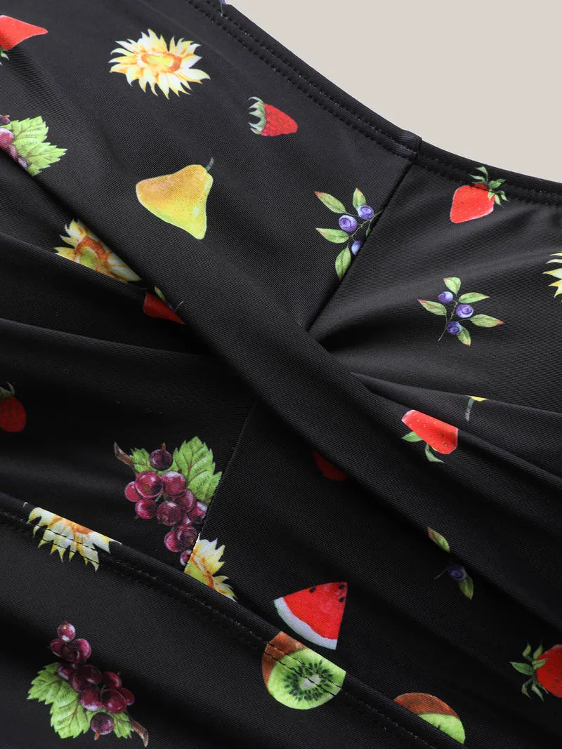 Fruit Party Ruched One-Piece Swimsuit