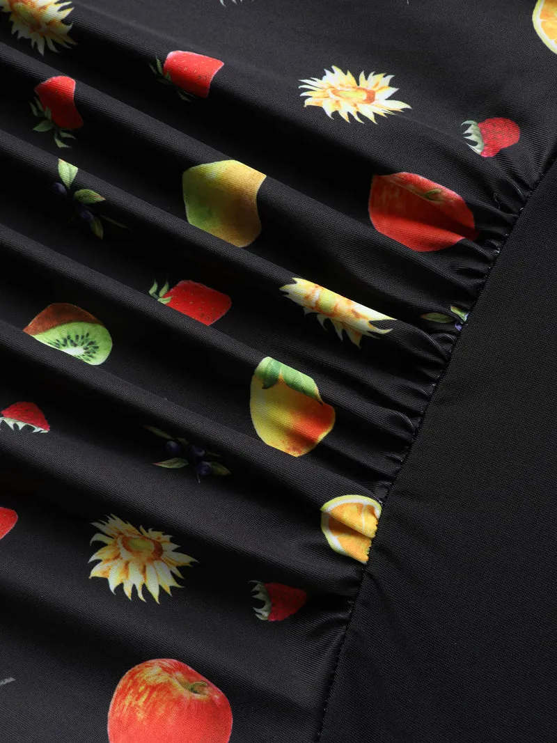 Fruit Party Ruched One-Piece Swimsuit
