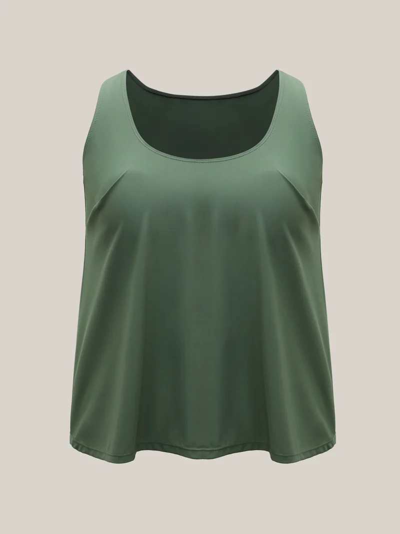 2-in-1 Padded Color Contrast Swim Tankini