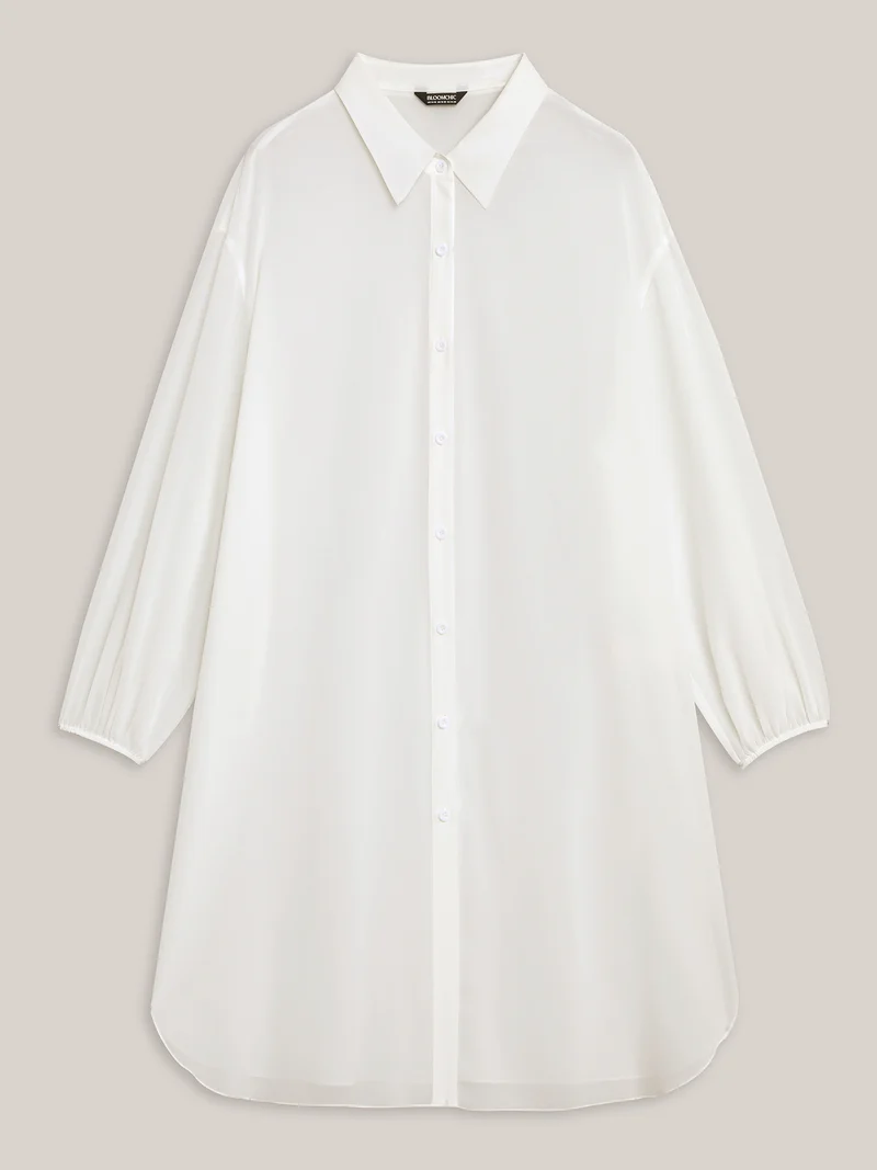 Sheer Long Shirt Kimono-Style Cardigan