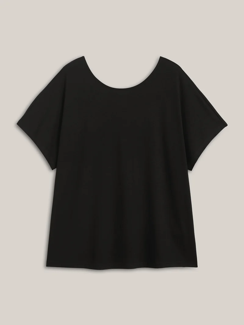 Backless Knotted Plain T-Shirt