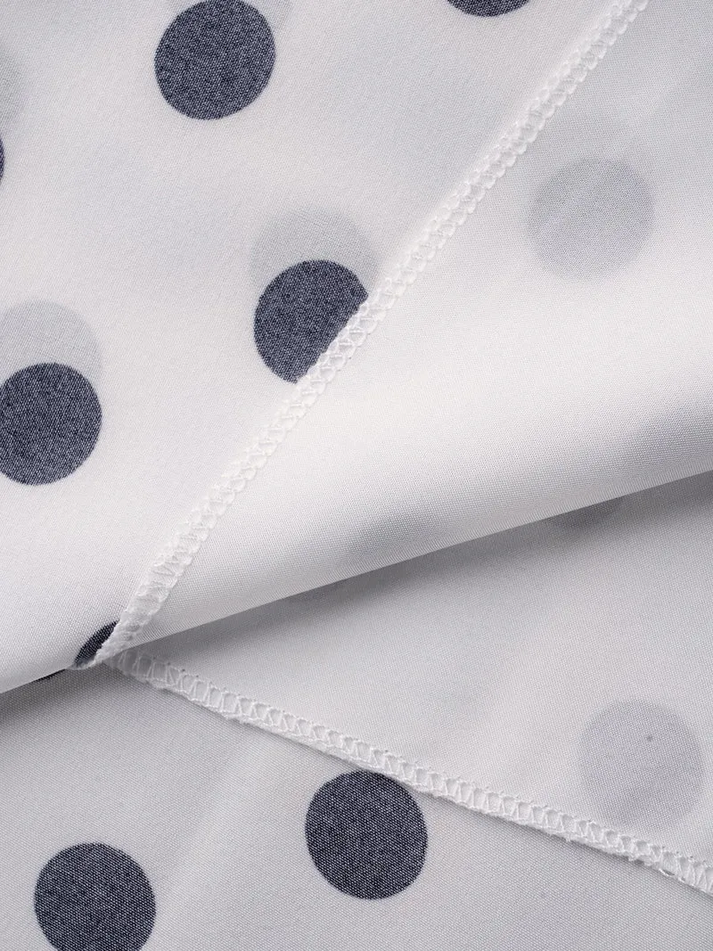 Polka Dot Print Pockets Midi Dress