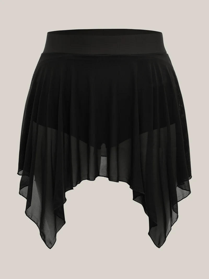 Rubber Waist Handkerchief Hem Swim Bottoms