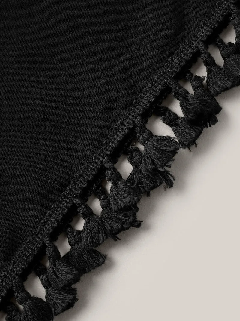 Backless Front-Tie Tassels Kimono
