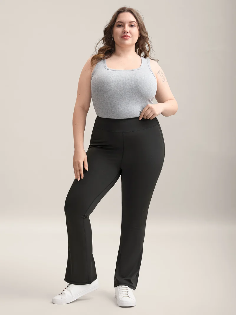 Wide Waistband Yoga Stretch Tight Pants