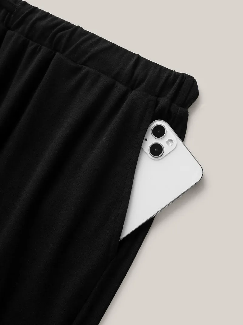 Supersoft Scalloped Hem Straight-Fit Lounge Bottoms