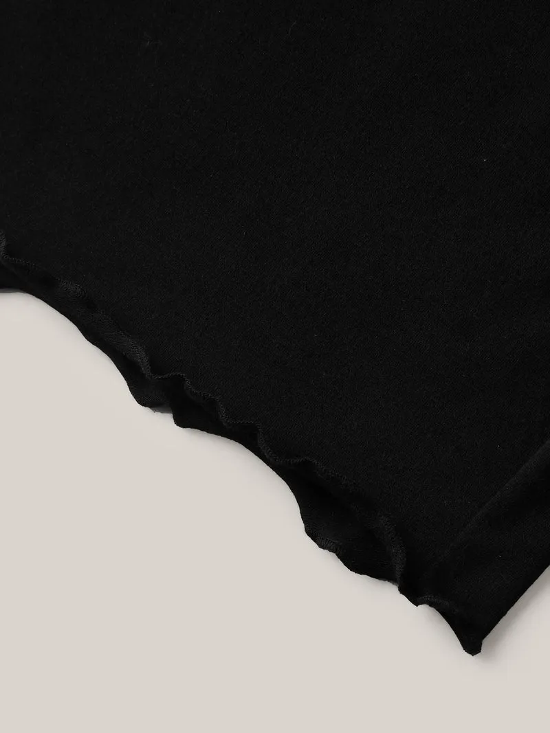 Supersoft Scalloped Hem Straight-Fit Lounge Bottoms