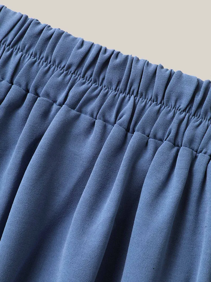 Belted Wrap Detail Wide-Leg Pants