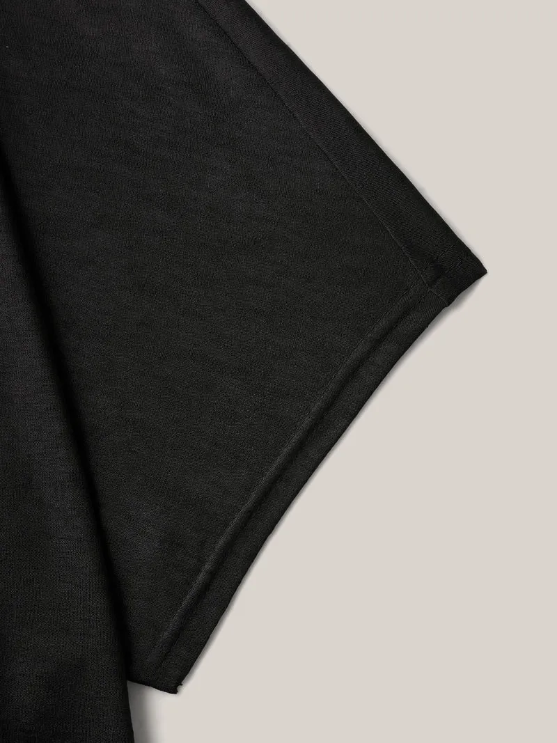 Sheer Textured Open Front Kimono