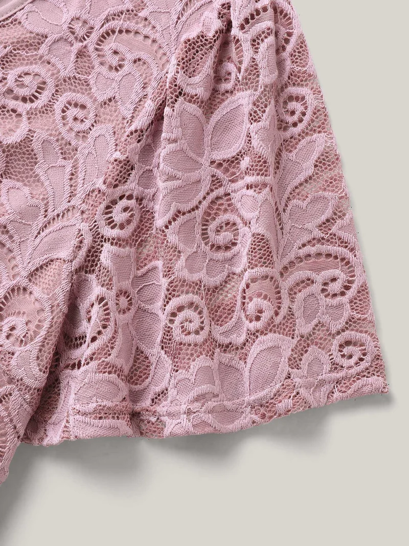 Romantic Lace Cinched Waist Maxi Dress