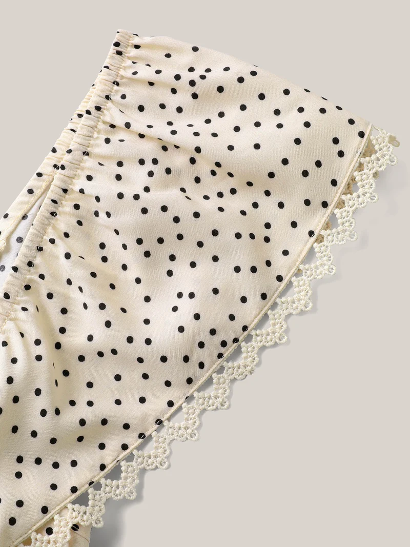 Polka Dot Cinched-Waist Pockets Midi Dress