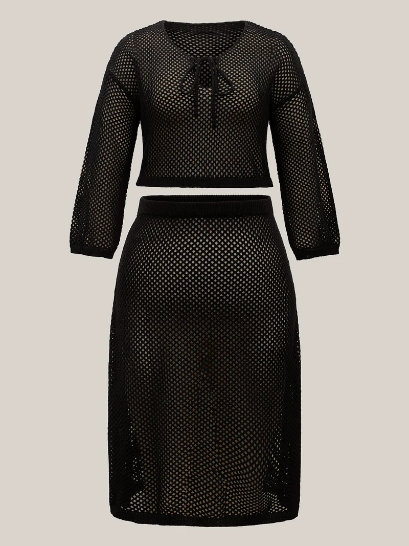 Two-Piece Cut-Out Swim Cover-Up