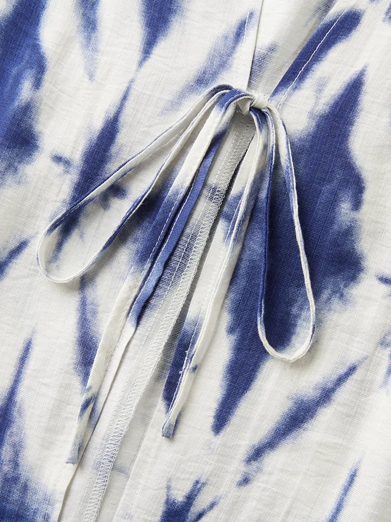 Tie Dye Front-Tie Kimono