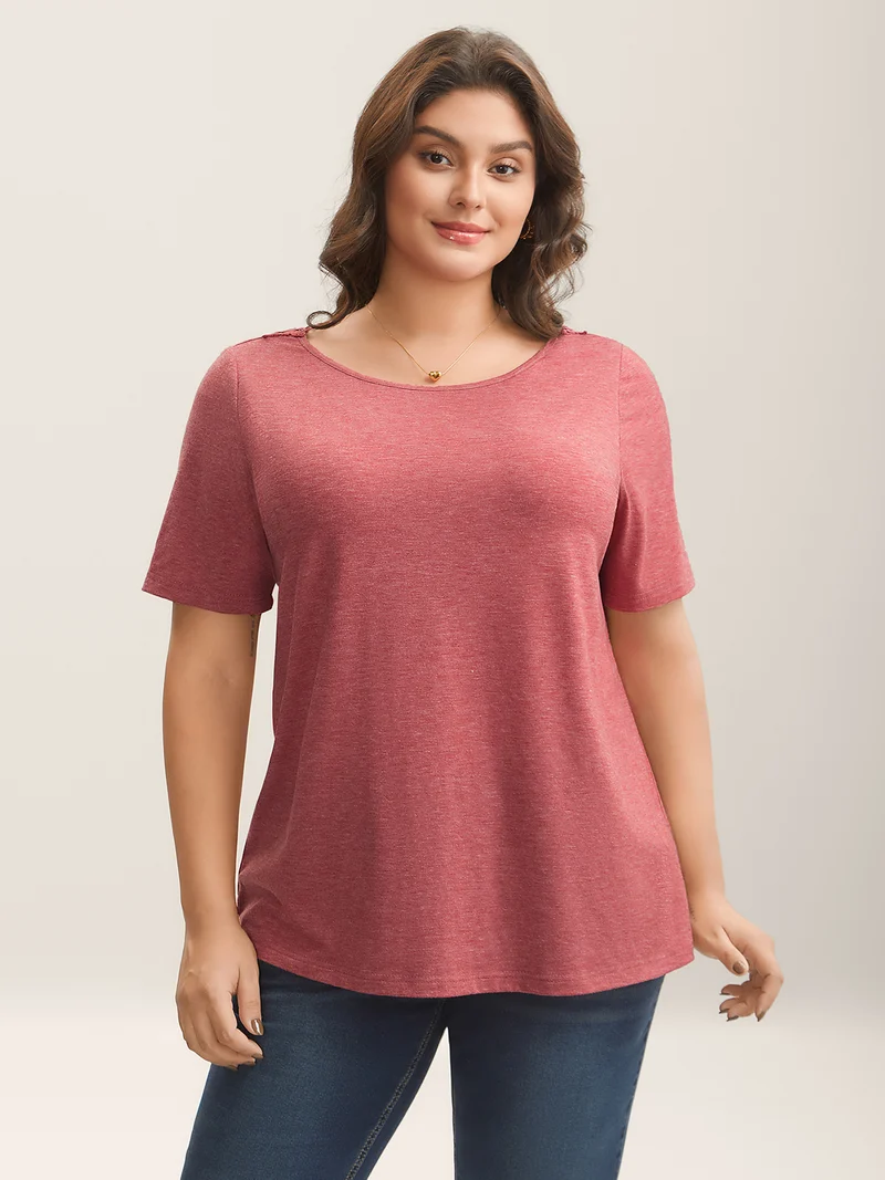 Stretchy Floral Backless Plain T-Shirt