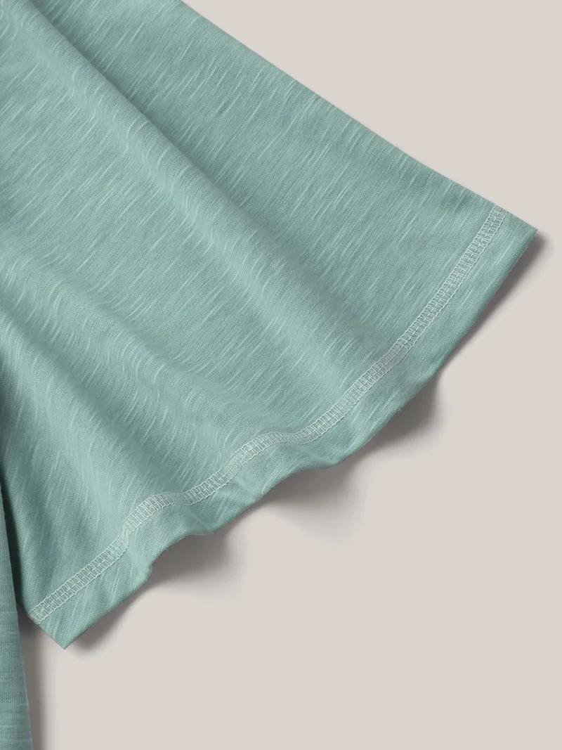 Color Contrast Bamboo Textured T-Shirt