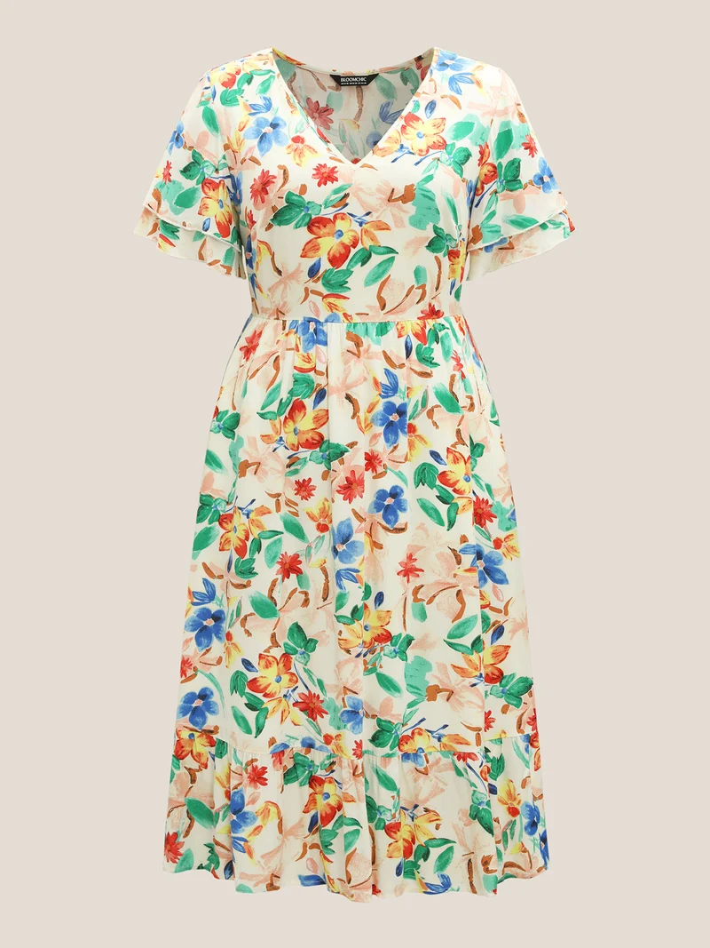 Sunkissed Florals Pockets Midi Dress