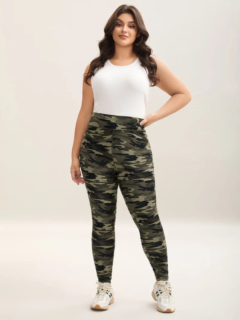 Camouflage Print Stretch Leggings