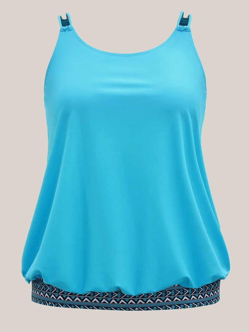 Bust Support Padded Plain Swim Tankini