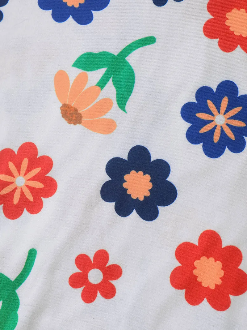 Multi-Color Floral Print Babydoll Top