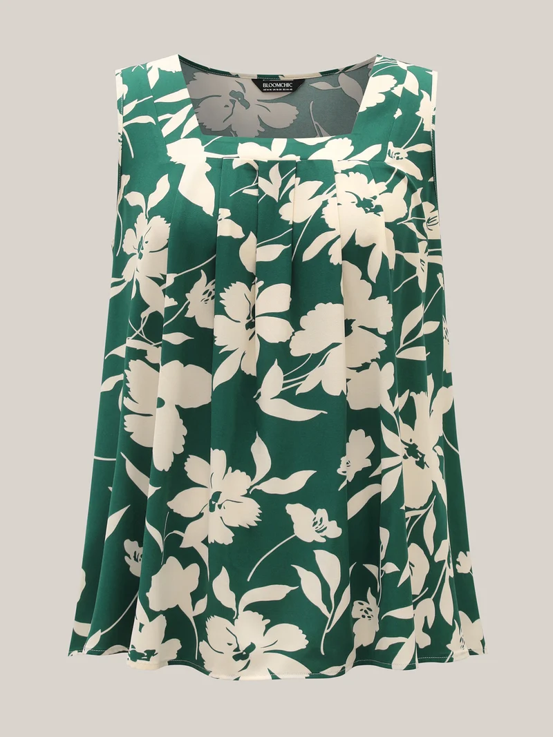 Silhouette Flower Print Tank Top