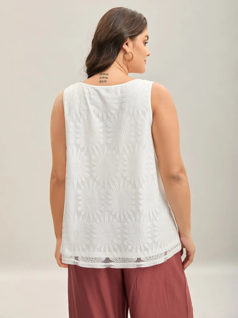 Lace Lined Flowy Tank Top