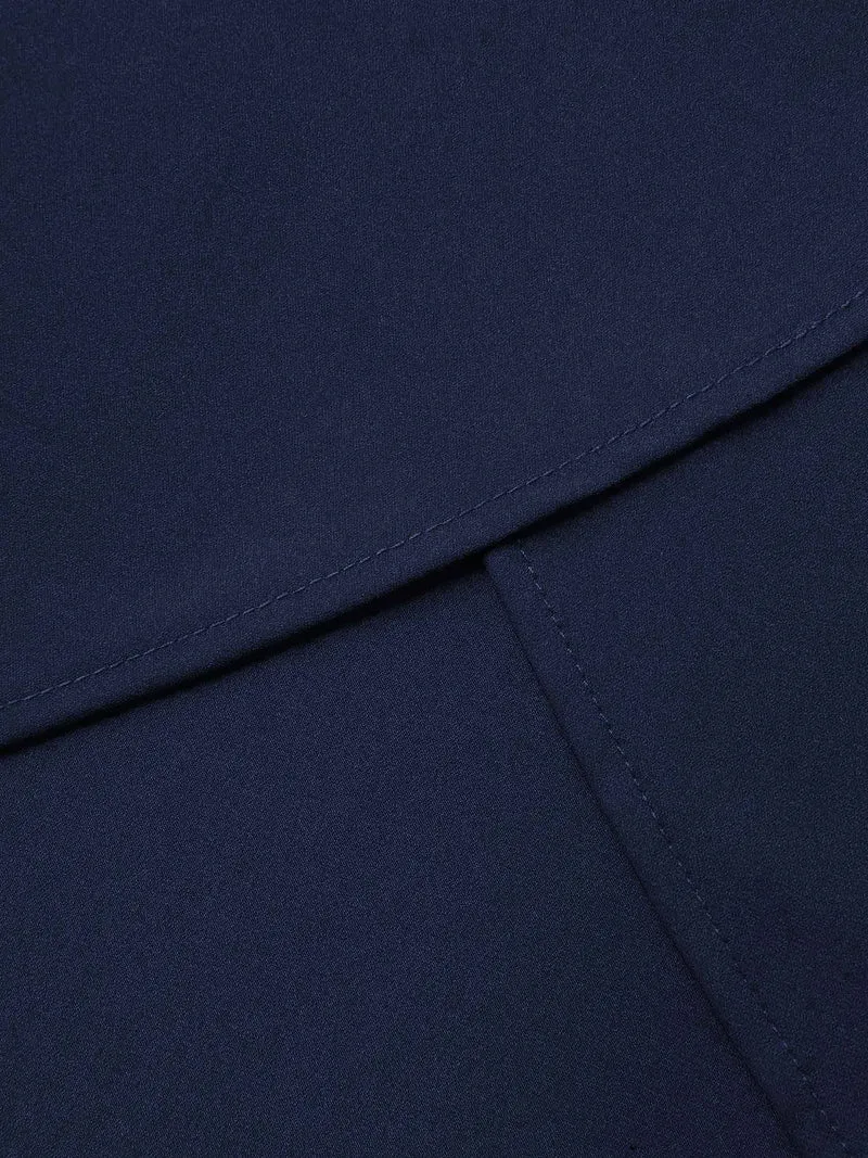 Overlap Hem Round Neck Long Tank Top