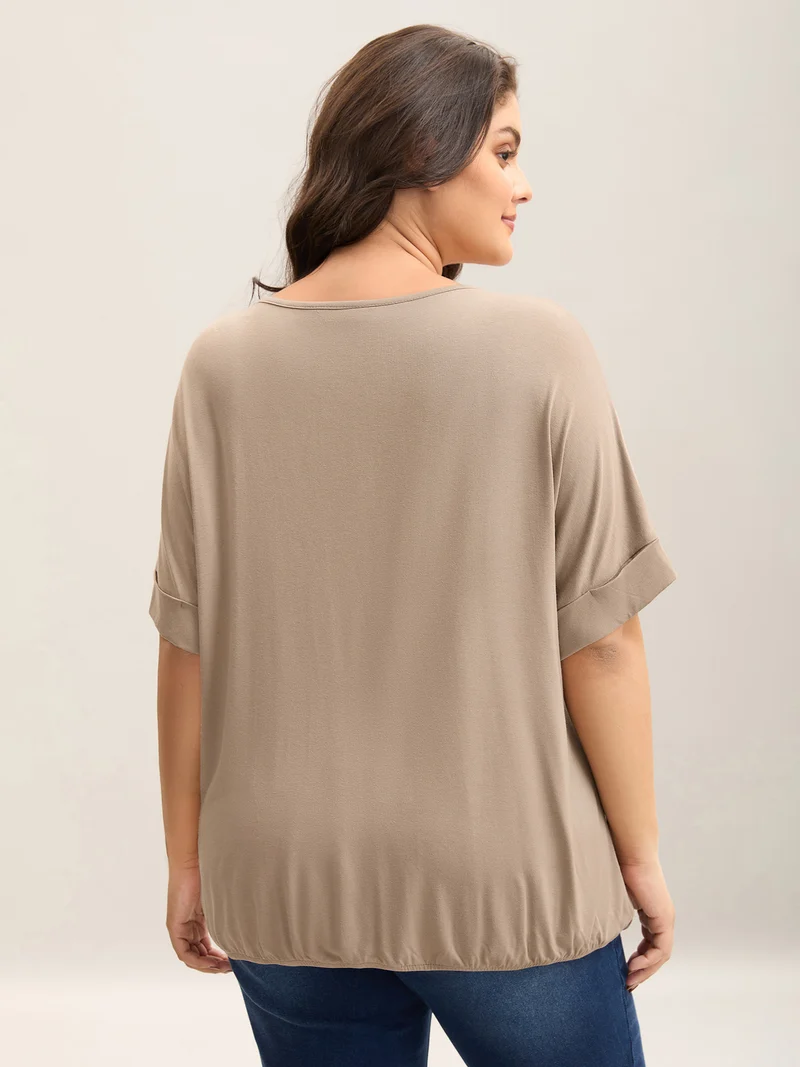 Supersoft Plain V-Neck Wrap Front T-Shirt