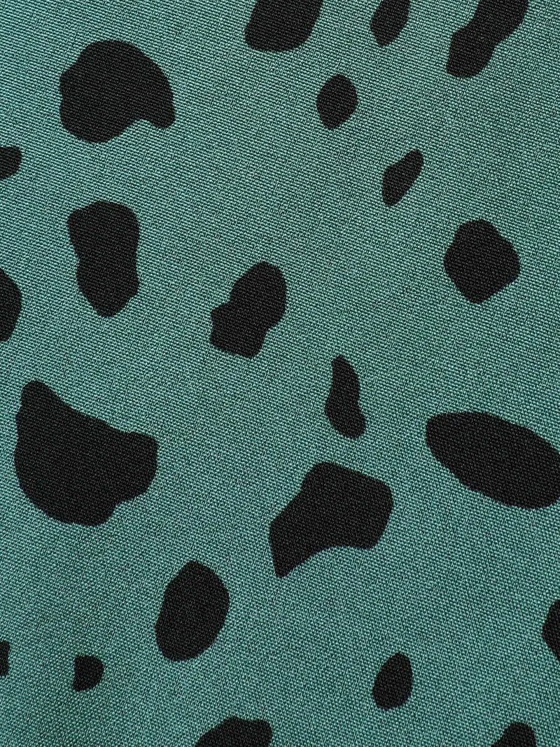 Animal Print Waist-Defining Midi Dress
