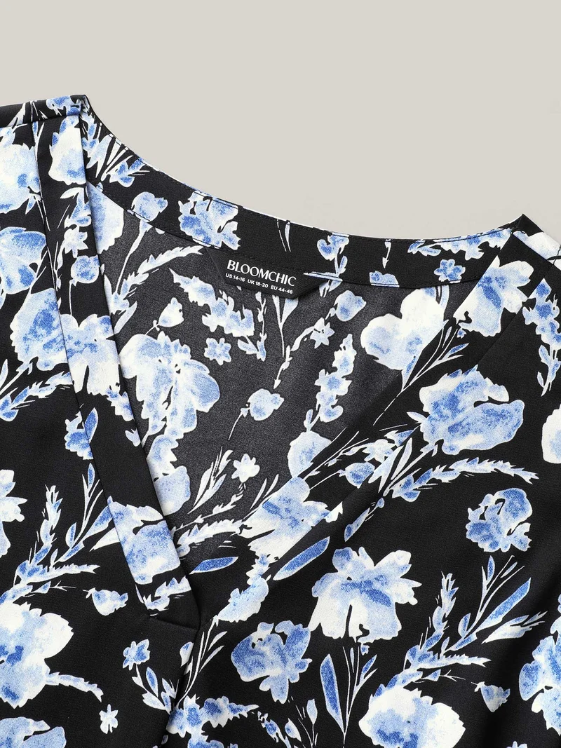 Floral Print Pleated Front Tank Top