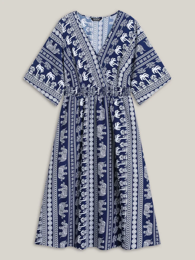 Resort Ready Print Shirred Waist Maxi Dress