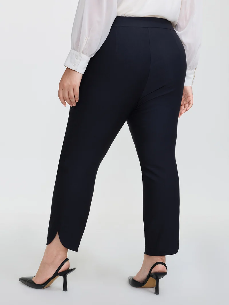 Stretchy Split Hem Cropped Pants